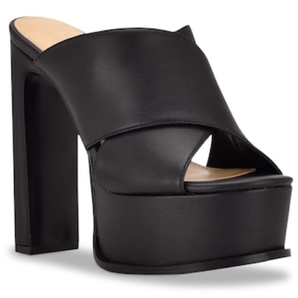 Guess Venda Black Platform X-band Sandal Size 7.5